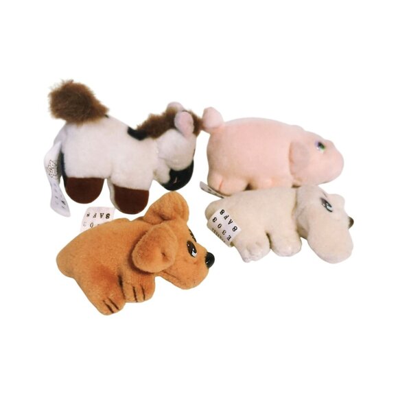 Pound Puppies Miniature Dogs Pig Horse Plush Animals Lot of 4 Vintage 1997 - Picture 3 of 3